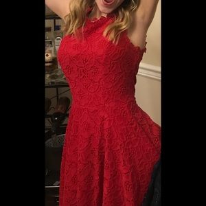 City Stuido red lace dress